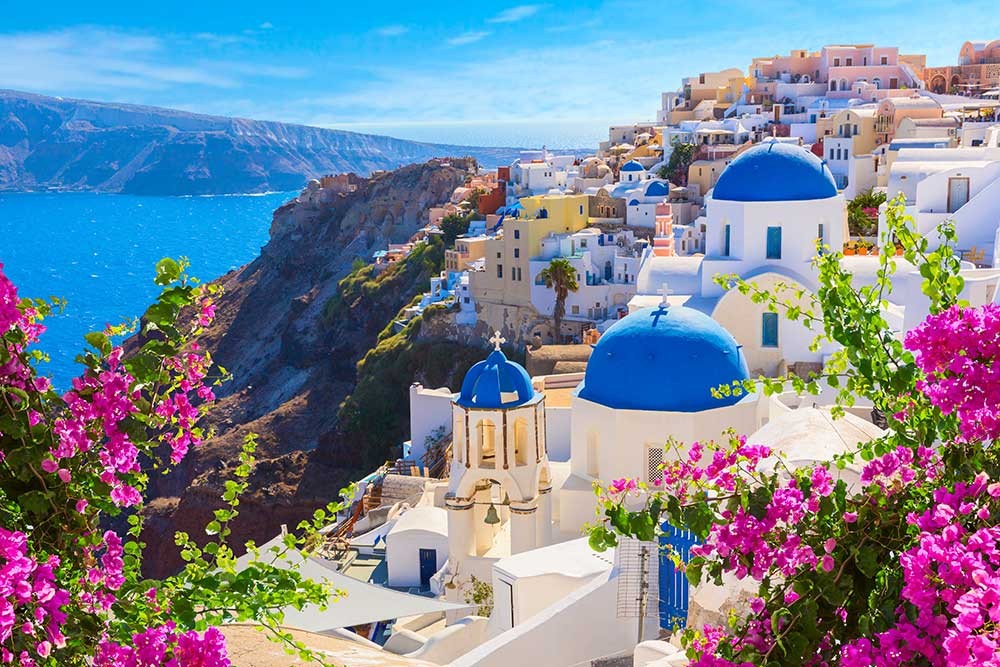 Pejzaż wyspa Santorini, Grecja - obrazy, fototapety, plakaty